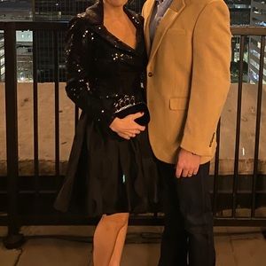 TADASHI 80's Sequin Polka Dot Fit n Flare Dress